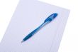 Blue pen on blocknotes page