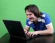 man work with laptop
