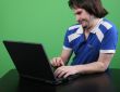 man work with laptop