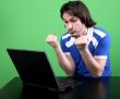 man work with laptop