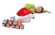 girl play with bricks