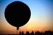 flying blimp silhouette