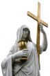 Isolated marble St. Mary with Holy Cross