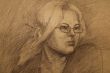 Portrait drawing of girl.