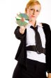 Business woman and a CD