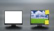 two lcd screens against abstract background