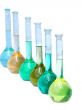 flasks in row