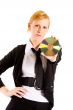 Business woman with a CD