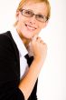 Smiling business woman with glasses