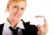 Business woman with her card