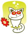 cat with flower