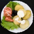 Potatoes, tomatoes and salad
