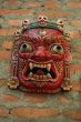 Mahakala mask with crown with five skulls