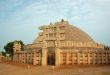 Stupa in Sanchi at sunset