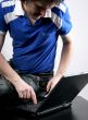 man work with laptop