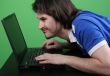 man work with laptop