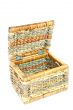 empty brown wicker basket isolated on white background