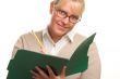 Beautiful Woman with Pencil and Folder