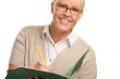 Beautiful Woman with Pencil and Folder