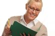 Beautiful Woman with Pencil and Folder