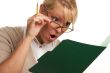 Beautiful Woman with Pencil and Folder