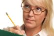 Beautiful Woman with Pencil and Folder