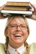 Attractive Woman with Her Books