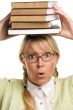 Attractive Woman with Her Books