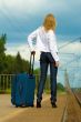 young lady waiting a train