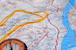 Fragment of a map with compass