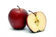 Two red ripe apples