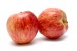 Two red ripe apples