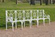 White garden bench