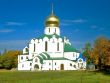 View of white russian cathedral