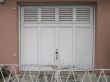 old white garage door