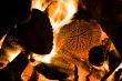 Burning fireplace