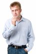 serious man with glasses