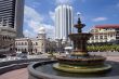 Fountain and buildings