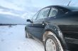 Black car in the snow