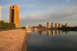 Beautiful sunrise in Astana city