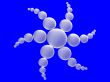 Six ray star maden as circle on the field