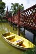 Stupa, bridge, boat