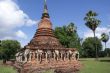 Brick pagoda and elephants