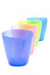 color plastic cups closeup