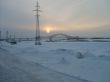 The bridge `` A red sleeping dragon `` in the winter.