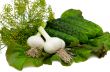 Cucumbers,lettuce,dill,ga rlic isolated ..