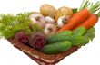 Vegetables in the basket.