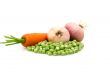 Green peas,onions and carrot isolated