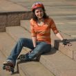 Smiling Rollerskating Girl