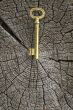 Old key of gold colour.